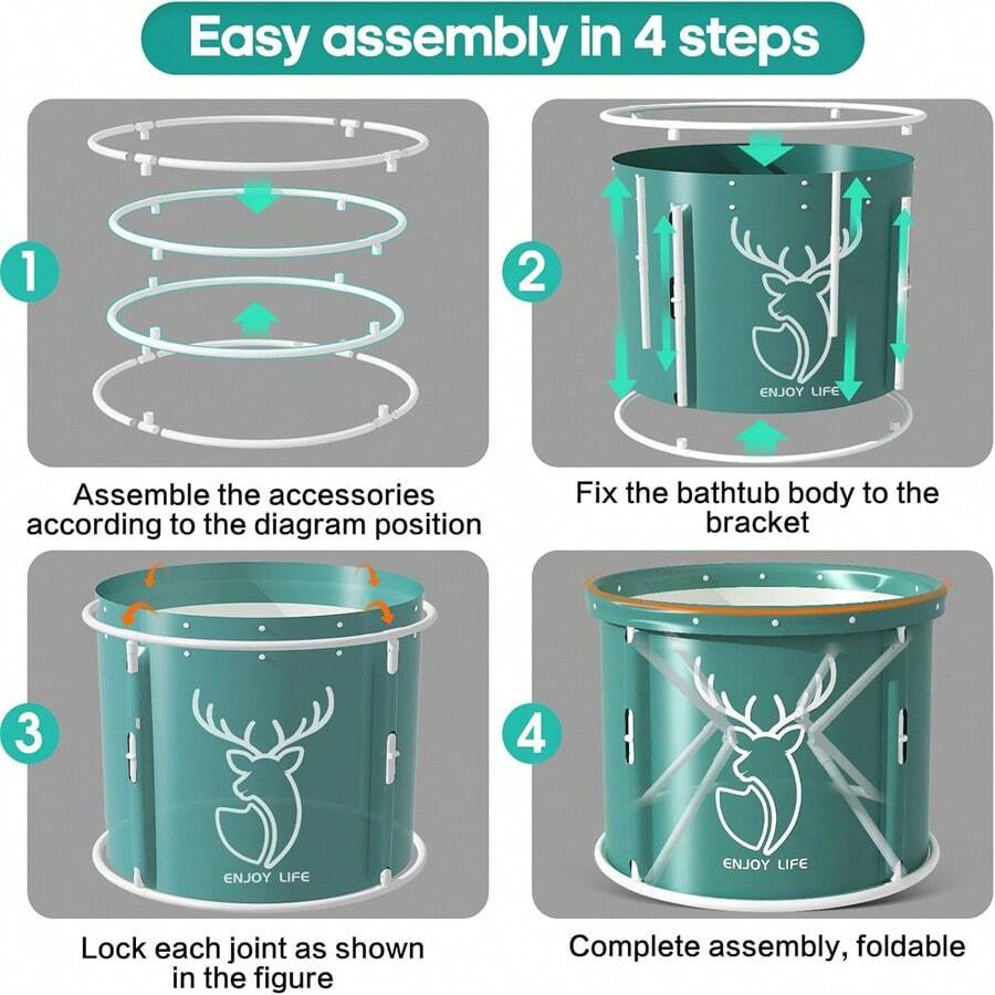 Portable Foldable Bathtub For Adults, Soaking Bathtub For Cold Water