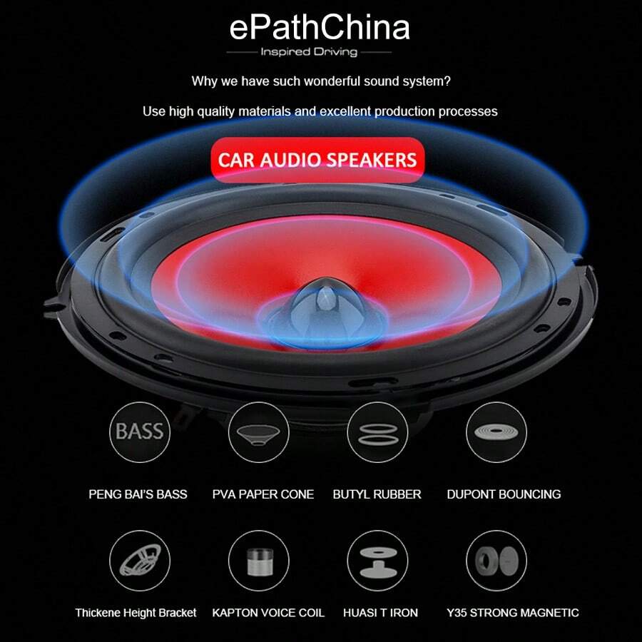 2pcs 6.5 Inch 90W Full Range Frequency Car Audio Speaker Heavy MidBass