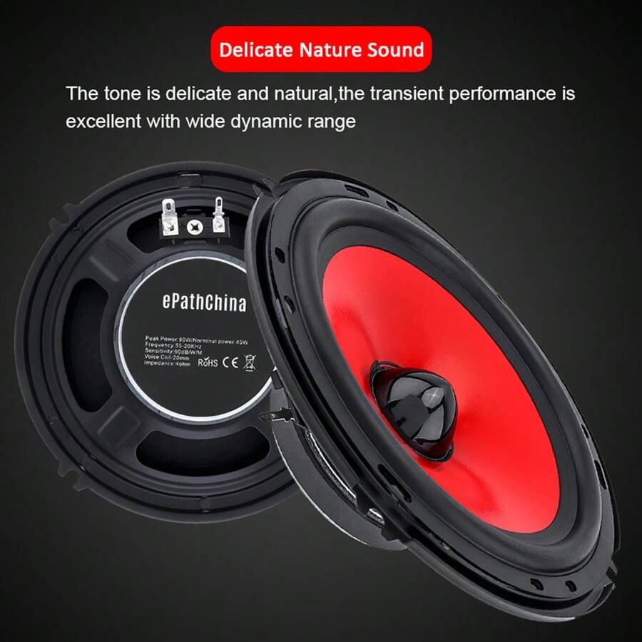 2pcs 6.5 Inch 90W Full Range Frequency Car Audio Speaker Heavy MidBass