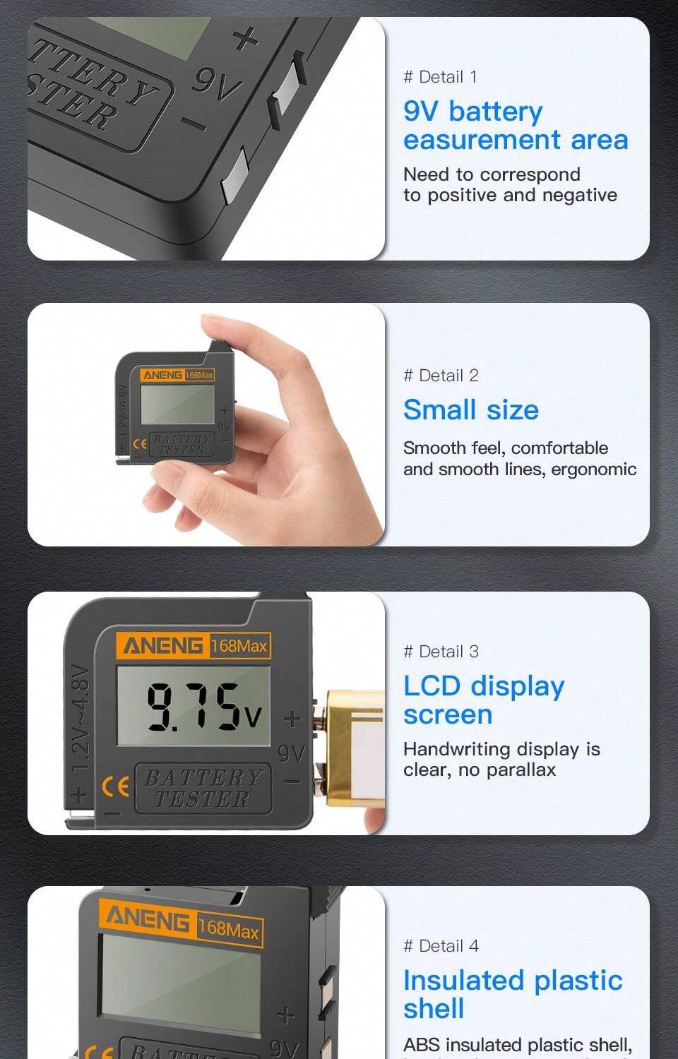 ANENG ANENG 168Max Digital Lithium Battery Tester Capacity Universal