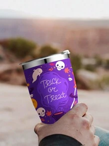 1 pieza, Vaso personalizado de Halloween, 30oz - Divertido fantasma de Halloween, Abuela, Taza de viaje con aislamiento doble al vacío para té con tapa y pajilla, Regalo de Halloween para mujeres, Regalo festivo para amigos y familia