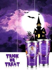 1 pieza, Vaso personalizado de Halloween, 30oz - Divertido fantasma de Halloween, Abuela, Taza de viaje con aislamiento doble al vacío para té con tapa y pajilla, Regalo de Halloween para mujeres, Regalo festivo para amigos y familia