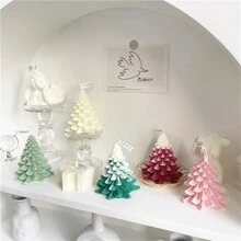 1pc Christmas Tree Scented Candle, Decorative Props To Create Christmas Atmosphere, Home Decor For Ins Photo Shooting, Long-Lasting Fragrance, Creative Gift For Valentine's Day And Birthday,Room Decor,Gifts Christmas Decorations Room Decor, Christmas Gifts