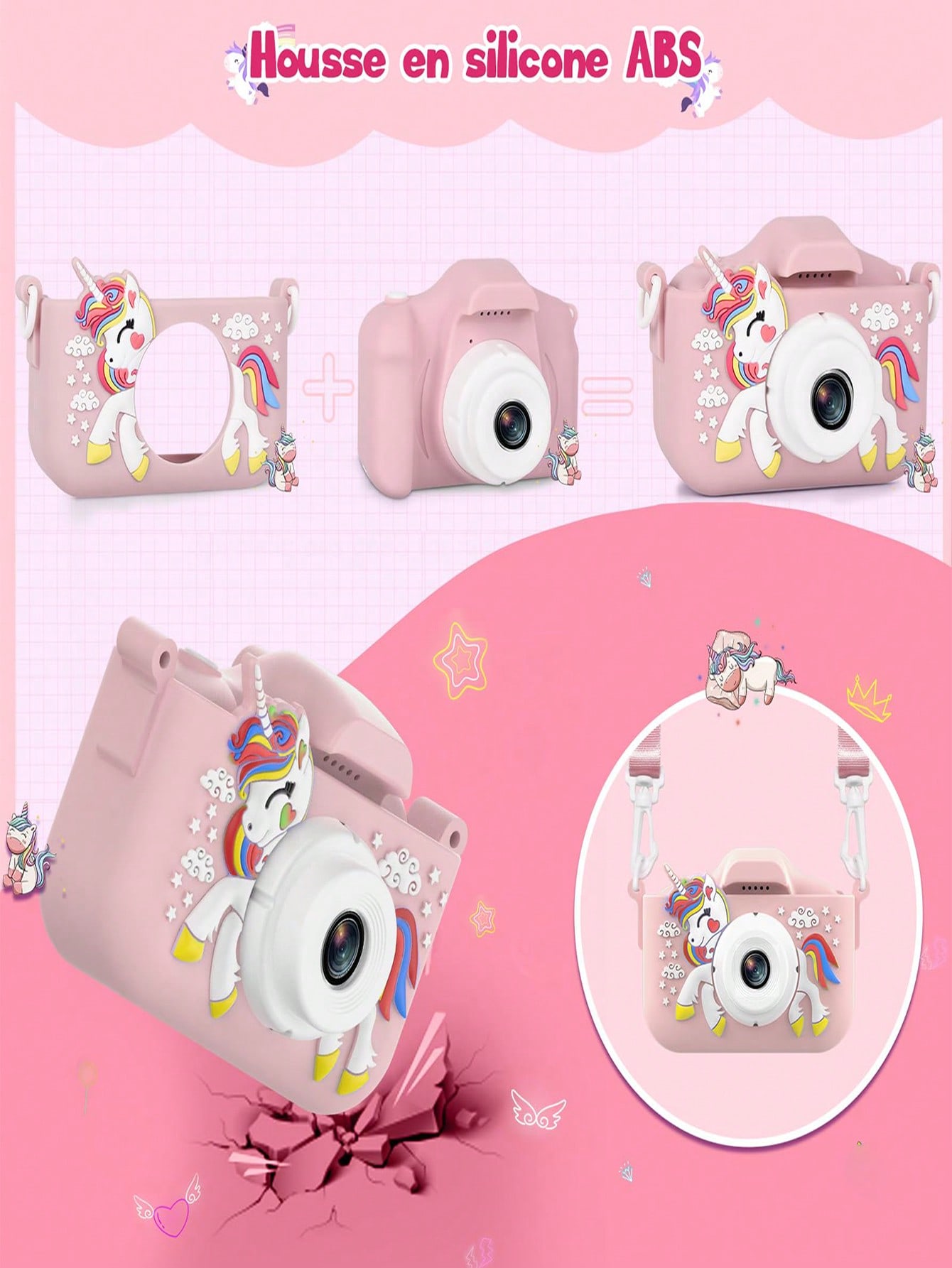 كاميرا رقمية صغيرة عالية الدقة مع زوم 8× وبطاقة ذا...