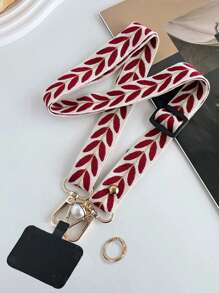 1pc Multifunctional Adjustable Long Crossbody Phone Strap, Can Be Used As Shoulder Strap, Necklace Chain With Pearl Pendant, Wide Version, Can Be Used As Lanyard Gifts For Mother, Family, Friends, Birthday, Holiday Phone Charm, Phone Chain - Ribbons Multicolor - View 5