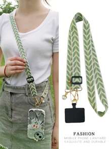 1pc Multifunctional Adjustable Long Crossbody Phone Strap, Can Be Used As Shoulder Strap, Necklace Chain With Pearl Pendant, Wide Version, Can Be Used As Lanyard Gifts For Mother, Family, Friends, Birthday, Holiday Phone Charm, Phone Chain - Ribbons Multicolor - View 2