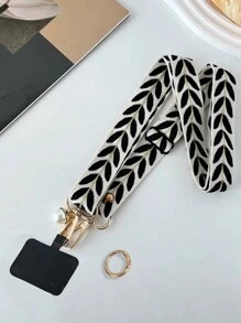 1pc Multifunctional Adjustable Long Crossbody Phone Strap, Can Be Used As Shoulder Strap, Necklace Chain With Pearl Pendant, Wide Version, Can Be Used As Lanyard Gifts For Mother, Family, Friends, Birthday, Holiday Phone Charm, Phone Chain - Ribbons Multicolor - View 6