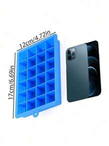 1入組矽膠冰極簡素色多格冰塊模具 - 藍色 - 查看 2