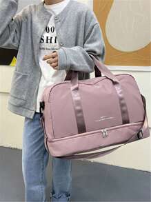 带鞋隔层的旅行行李袋，女士周末旅行包，随身携带个人物品包，健身手提包，旅行包，旅行收纳包，机场旅行服装，旅行用品，行李袋，圣诞礼物创意，女士女孩，给妈妈的圣诞礼物，生日礼物，妈妈朋友 - 粉色 - 查看 4