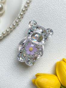 1 件带粘性的手机推拉支架，可拉伸和折叠的花泰迪熊桌面，松垮的支撑和稳定的支架，兼容 、Android 手机，生日、家人、朋友的礼物，推拉式手机握把，手机支架，手机配件 - 彩色 - 查看 10