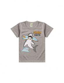 Pijama Infantil Masculino Verão Shark Attack - Hey Kids - Mescla
