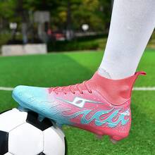 New Men's Training Match FG Soccer Cleats Ultralight Non Slip Comfortable Resistant Outdoor Football Boots - Blue Powder - View 4