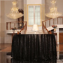 1pc Gold Sequin Round Tablecloth, Gold Shiny Tablecloth For Weddings, Birthday Parties, Family Gatherings, Bridal Shower Decoration - Multicolor - View 11