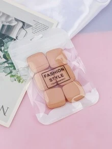 Square Shape Finger Puff, 6Pcs Mini Makeup Puff, Suitable For Foundation, Concealer, Eye Shadow, Beauty Makeup Tools - Multicolor - View 11