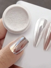 1pc Y2K Nail Art Glitter Powder, Nail Decorations, Suitable For Daily Use DIY Nail Art Accessories, Nail Products, Starter Kit For Home Salon - 白色 - 查看 1