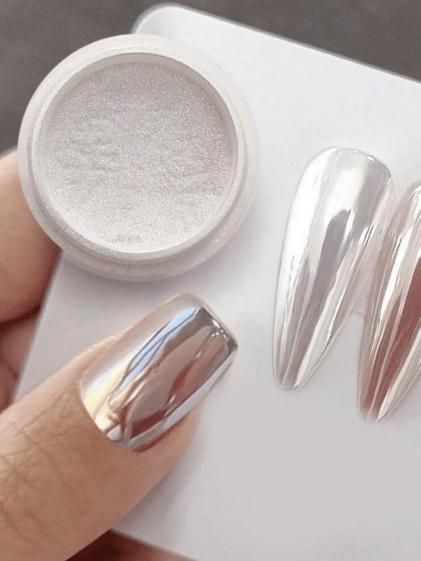 1pc Y2K Nail Art Glitter Powder, Nail Decorations, Suitable For Daily Use DIY Nail Art Accessories, Nail Products, Starter Kit For Home Salon - 白色 - 查看 1