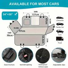 [Waterproof Pet Hammock] Waterproof Dog Car Seat Cover - Pet Hammock With 4 Pockets, Scratch And Slip Protection For Rear Seat, Suitable For Cars, Trucks And SUVs
