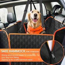 [Waterproof Pet Hammock] Waterproof Dog Car Seat Cover - Pet Hammock With 4 Pockets, Scratch And Slip Protection For Rear Seat, Suitable For Cars, Trucks And SUVs
