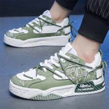 Zapatillas de deporte de moda nuevas para 2025 para hombres, de suela gruesa antideslizante, zapatos casuales para adolescentes, zapatos vulcanizados de tendencia, zapatos blancos de estudiante - Verde - Ver 7