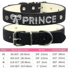 Personalized Dog Collar PU Leather Puppy Cat ID Collars With Rhinestone ID Name, Customized Dog Pendant Tag Decoration - Accessory For Small Medium And Large Dogs