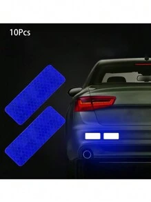10pcs Car Bumper Reflective Safety Stickers, High Visibility Reflective Tape, Suitable For Cars, Motorcycles, Bicycles, Trucks