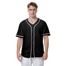 Boyfriend Style Men's Classic Solid Color Baseball Jersey Plain Casual Button-Up Shirt Short Sleeve Sports Baseball Uniform Suitable For Party Gifts Game Or Everyday Wear