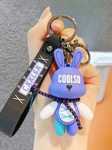 1PC Rabbit Keychain Creative Bunny Design Ribbon Keychain For Women, Delicate Car & Motorcycle Chain Pendant With Premium Feeling, Bag Charm Loop,Car Keychain Funny Gifts Purse Accessories ,Cute Letter Keychain/Chain, Key Bag, Handbag, Backpack Charm,Key Chain Accessories Suitable For Gifts, Wallets, School Bags, Backpacks, And Satchels,Suitable For Party Gifts, Birthday Gifts, Gifts For Friends, Gifts For Family, Gift Giving Parties, Graduation Gifts, Christmas Gifts,(The Keychain Does Not Come - Blue - View 5