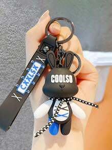 1PC Rabbit Keychain Creative Bunny Design Ribbon Keychain For Women, Delicate Car & Motorcycle Chain Pendant With Premium Feeling, Bag Charm Loop,Car Keychain Funny Gifts Purse Accessories ,Cute Letter Keychain/Chain, Key Bag, Handbag, Backpack Charm,Key Chain Accessories Suitable For Gifts, Wallets, School Bags, Backpacks, And Satchels,Suitable For Party Gifts, Birthday Gifts, Gifts For Friends, Gifts For Family, Gift Giving Parties, Graduation Gifts, Christmas Gifts,(The Keychain Does Not Come - Blue - View 3