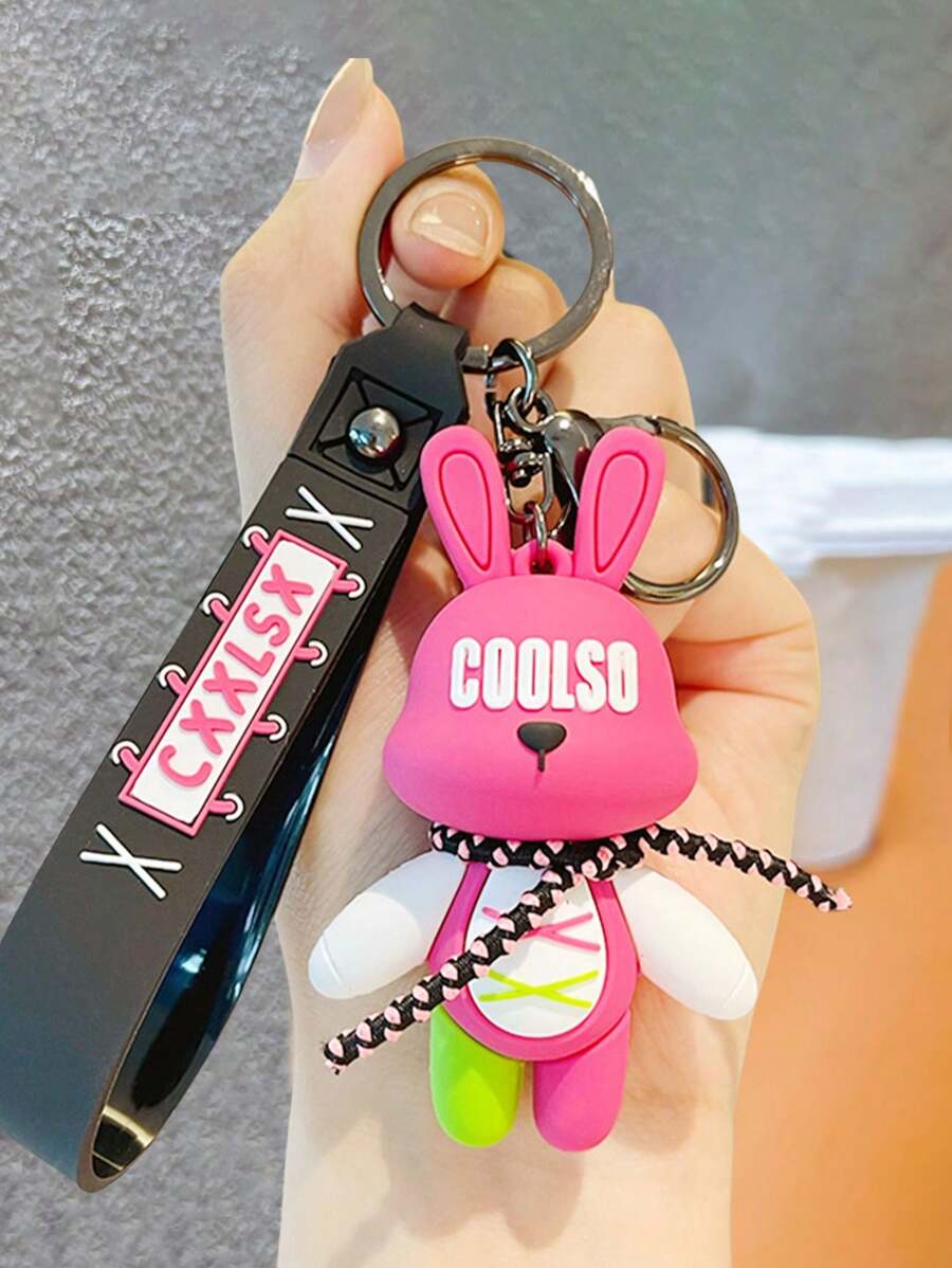 1PC Rabbit Keychain Creative Bunny Design Ribbon Keychain For Women, Delicate Car & Motorcycle Chain Pendant With Premium Feeling, Bag Charm Loop,Car Keychain Funny Gifts Purse Accessories ,Cute Letter Keychain/Chain, Key Bag, Handbag, Backpack Charm,Key Chain Accessories Suitable For Gifts, Wallets, School Bags, Backpacks, And Satchels,Suitable For Party Gifts, Birthday Gifts, Gifts For Friends, Gifts For Family, Gift Giving Parties, Graduation Gifts, Christmas Gifts,(The Keychain Does Not Come