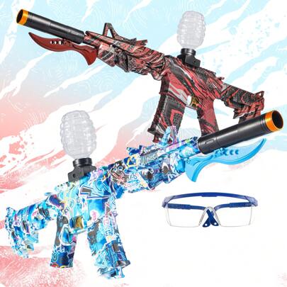 Decoração de Natal M416 Pistola de Gel Elétrica Blaster com Design Atual e Cores Lindas - Brinquedo de Tiro de Alta Precisão, Recarregável e Reutilizável - Presente Perfeito para Festas Vermelho (Balas Excluídas)