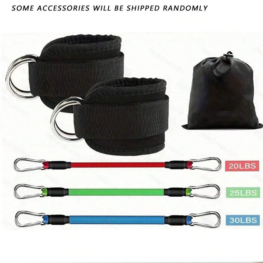 1入臀部提拉阻力帶，帶有龍門框架，踝部捆綁帶，可用於腿部、臀部訓練，塑身和瘦身 - 彩色 - 查看 1