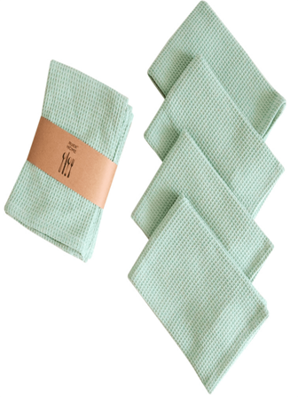 Paño de cocina de 12x12 pulgadas, paquete múltiple con patrón de cuadros tipo waffle, toallas de limpieza de cocina gruesas y absorbentes