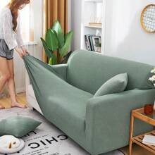 1 件浅绿色格纹图案通用沙发套，加厚玉米绒面料，4 季弹力全包裹沙发保护套，防刮擦 // 附赠 1 个垫套（无填充物） - 淡綠 - 查看 6