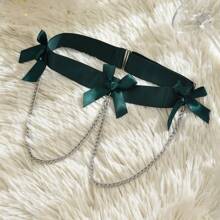 1pc Women's Bowknot Cute Fashion Tassel Thigh Chain Leg Garter, Versatile For All Seasons