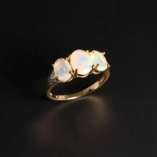 925 Sterling Silver Opal Ring 1.85ct Ethopioa Gemstones For Women Wife Mom Nice Gift - Yellow - View 10