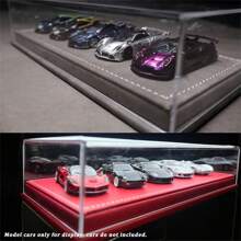 Kicarmod One Box New 1/64 Model Car Acrylic Display Case Fit Up To 6 Vehciles, Deluxe Base, Including Carbon Fiber, PU Leather, Alcantara, Suitable For Hobby Collection Gift - Multicolor - View 2