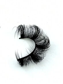 New 7 Pairs Russian Volume Classic Cat Eye Artificial Mink False Eyelashes, Natural DD Curl Fluffy Faux Eyelashes, Cross Wispy Dramatic Volume Faux Mink Lashes Extension For A Natural Look - 黑色 - 查看 2