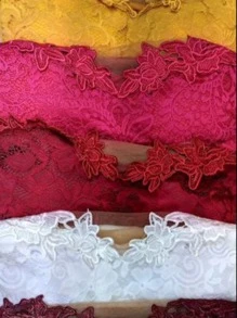 Women's Bodysuit With Embroidered Lace - 紅色 - 查看 3