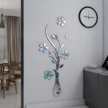 1 套创意 3D 花瓶壁画壁纸，花卉藤蔓装饰墙贴，适用于客厅、卧室、沙发、电视背景 - 彩色 - 查看 8
