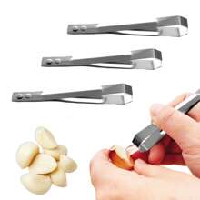 3 件装不锈钢大蒜剥皮器 - 轻松剥蒜瓣，实用的大蒜厨房工具，大蒜剥皮夹去皮器 - 轻松去除蒜皮 - 避免手上有大蒜味 - 彩色 - 查看 1