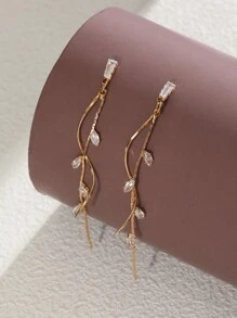 1 对女士简约流苏珍珠蝴蝶吊坠耳环 - 樹葉流蘇 - 查看 6