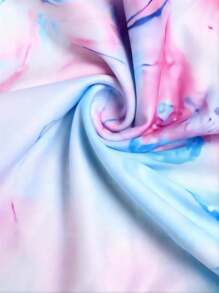 Plus Size Casual Pajama Set, Women's Tie-Dye Round Neck Loose Camisole And Pants Sleepwear 2pcs Set, For All Seasons