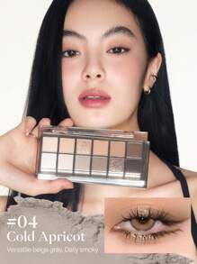 JOOCYEE 12色眼影盘，哑光大地色系眼影高光盘，可打造从自然到浓烈的各种妆容 - 04冷萃杏 - 查看 2