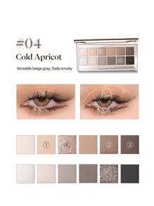 JOOCYEE 12色眼影盘，哑光大地色系眼影高光盘，可打造从自然到浓烈的各种妆容 - 04冷萃杏 - 查看 4