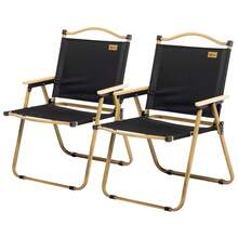 Outsunny 2 Pack Folding Camping Chair, Lightweight & Portable Beach Chairs Armchairs, Perfect For Festivals, Fishing, Picnic And Hiking, Black - 1 - 查看 10