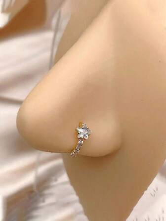 1 pieza Pendientes con aro Tragus Helix Piercing Septo Piercing de nariz Cristal Zirconia Joyas para el Body Flexibles para Mujeres