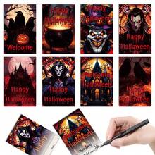 8pcs Halloween Party Invitation Cards, Horror Vampire Theme Greeting Cards For Party Event - Multicolor - View 2