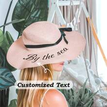 Customised Beach Hat, Personalised Sun Hat For Girls Trip, Bridesmaid Gifts, Bachelorette Hats, Bridal Party Hat, Honeymoon Hat, Customised - Multicolor - View 2