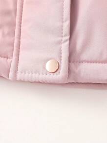 1pc Women Casual Minimalist Versatile Mid-Length Jacket, Removable Hood, Solid Color, Outdoor Thermal Lined, Cinched Waist, Winter,Fleece,Skiing