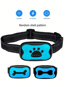 电子狗项圈可充电防吠项圈适用于狗狗振动无电击智能狗训练器具有 7 种灵敏度防水防吠振动项圈狗吠停止器适用于小型/中型/大型犬 - 彩色 - 查看 3